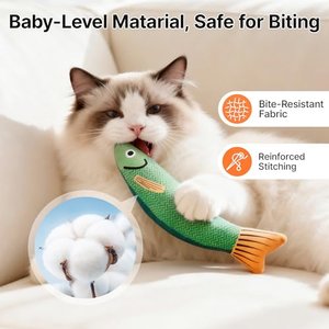 Potaroma Crinkle Fish Cat Toys with Catnip, Multi-color, 9.4-in, 3 count