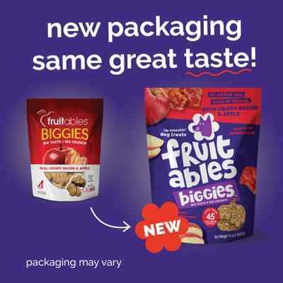 Show full view: Fruitables Biggies with Real Crispy Bacon & Apple Dog Treats, 16-oz bag slide 3 of 11