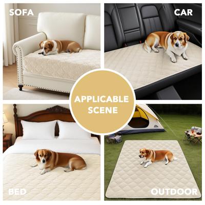 Show full view: H.VERSAILTEX Chenille Dog & Cat Sofa Cover with Strap Couch Protector, Ivory, 36 x 82-in slide 2 of 10