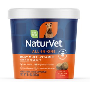 NaturVet All-in-One Soft Chews Multivitamin for Dogs, 60 count
