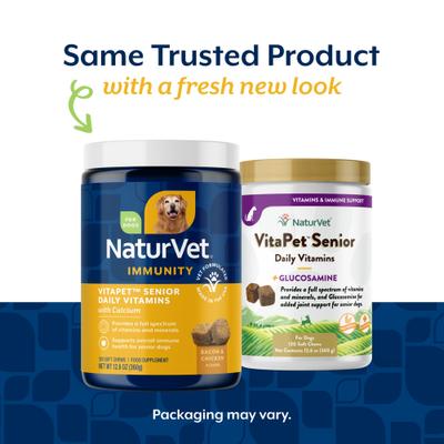 Show full view: NaturVet VitaPet Senior Daily Vitamins Plus Glucosamine Dog Supplement, 120 count slide 3 of 11