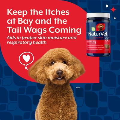 Show full view: NaturVet Allergy Aid with Hemp Bacon & Chicken Flavored Soft Chew Supplement for Dogs, 60 count slide 4 of 11