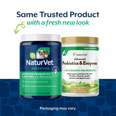 Show full view: NaturVet Advanced Probiotics & Enzymes Plus Vet Strength PB6 Probiotic Powder Digestive Supplement for Cats & Dogs, 1-lb jar slide 3 of 11