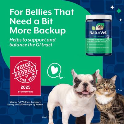 Show full view: NaturVet Advanced Probiotics & Enzymes Plus Vet Strength PB6 Probiotic Powder Digestive Supplement for Cats & Dogs, 1-lb jar slide 4 of 11