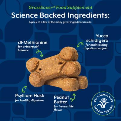 Show full view: NaturVet GrassSaver Biscuits Peanut Butter Flavored Lawn Protection Supplement for Dogs, 22.2-oz box slide 9 of 12