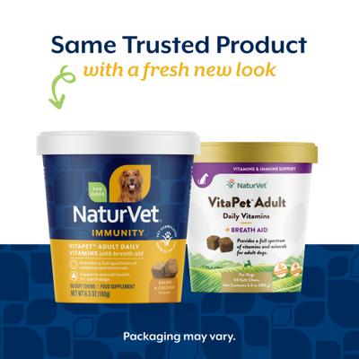 Show full view: NaturVet VitaPet Adult Plus Breath Aid Soft Chews Multivitamin for Dogs, 60 count slide 3 of 10