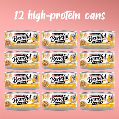 Show full view: Purina Beneful Chicken with Peas in Gravy Wet Dog Food, 5.5-oz can, 12 count slide 3 of 11