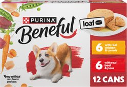 Purina Beneful Loaf Variety Pack Wet Dog Food, 5.5-oz can, 12 count