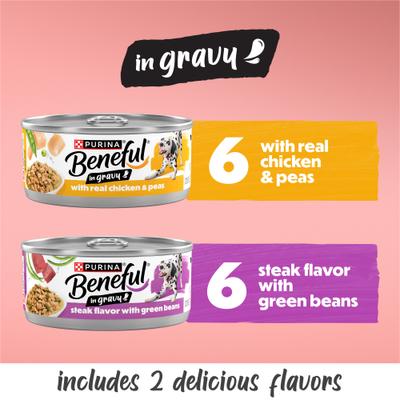 Show full view: Purina Beneful Gravy Variety Pack Wet Dog Food, 5.5-oz can, 12 count slide 6 of 11