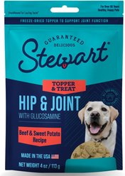 Stewart Hip & Joint with Glucosamine, Beef & Sweet Potato Recipe Limited-Ingredient Adult, Freeze-Dried Dog Treats, 4-oz pouch
