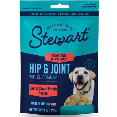 Stewart Stewart Hip & Joint with Glucosamine, Beef & Sweet Potato Recipe Limited Ingredient Freeze-Dried Dog Treats & Topper, 4-oz bag