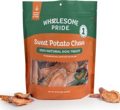 Wholesome Pride Pet Treats Sweet Potato Chews Dehydrated Dog Treats, 32-oz bag