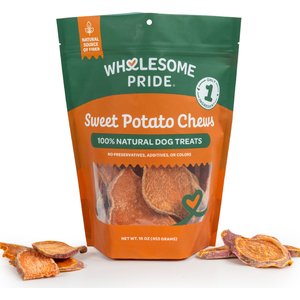 Wholesome Pride Pet Treats Sweet Potato Chews Dehydrated Dog Treats, 16-oz bag