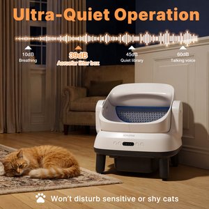 Aoruefar Open-Top Advanced Odor Control Self Cleaning Edgy Modern Cat Litter Box with Liners & Mat