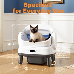 Aoruefar Open-Top Advanced Odor Control Self Cleaning Edgy Modern Cat Litter Box with Liners & Mat slide 2 of 9
