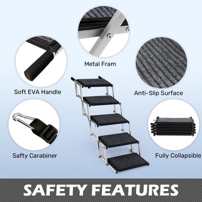 Show full view: Heeyoo Extra Wide 5 Steps Dog Car Ramp slide 4 of 8