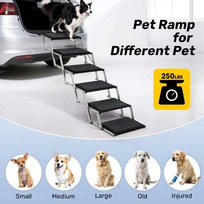 Show full view: Heeyoo Extra Wide 6 Steps Dog Car Ramp slide 3 of 8