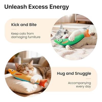 Show full view: Potaroma Crinkle Fish Cat Toys with Catnip, Multi-color, 9.4-in, 3 count slide 7 of 9