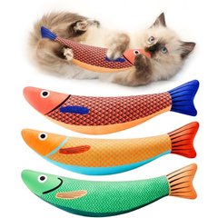 Potaroma Crinkle Fish Cat Toys with Catnip, Multi-color, 9.4-in, 3 count
