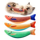 Potaroma Crinkle Fish Cat Toys with Catnip, Multi-color, 9.4-in, 3 count