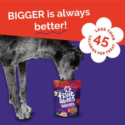 Show full view: Fruitables Biggies with Real Crispy Bacon & Apple Dog Treats, 16-oz bag slide 8 of 11