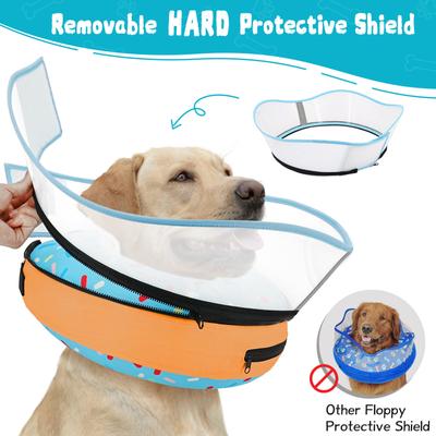 Show full view: Supet Raised Inflatable Dog Recovery Cone Collar, Medium: 9 to 13-in neck slide 6 of 8
