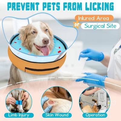 Show full view: Supet Raised Inflatable Dog Recovery Cone Collar, Medium: 9 to 13-in neck slide 3 of 8