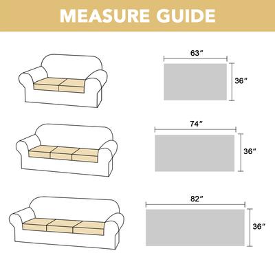 Show full view: H.VERSAILTEX Chenille Dog & Cat Sofa Cover with Strap Couch Protector, Khaki, 36 x 82-in slide 3 of 10