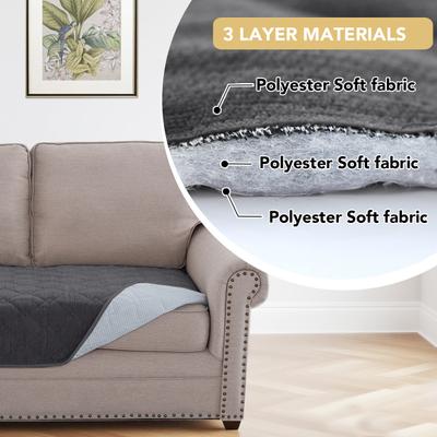 Show full view: H.VERSAILTEX Chenille Dog & Cat Sofa Cover with Strap Couch Protector, Grey, 36 x 63-in slide 6 of 10