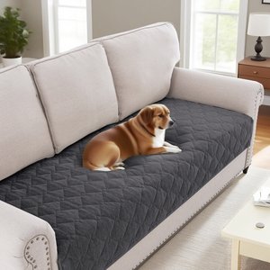 H.VERSAILTEX Chenille Dog & Cat Sofa Cover with Strap Couch Protector, Grey, 36 x 74-in