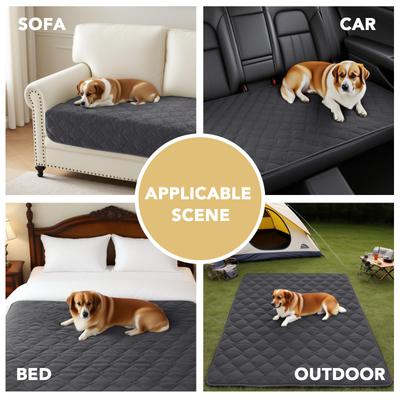 Show full view: H.VERSAILTEX Chenille Dog & Cat Sofa Cover with Strap Couch Protector, Grey, 36 x 63-in slide 2 of 10