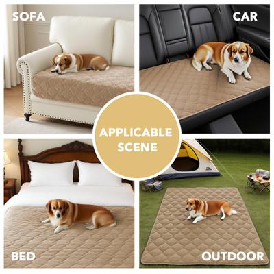 Show full view: H.VERSAILTEX Chenille Dog & Cat Sofa Cover with Strap Couch Protector, Khaki, 36 x 82-in slide 2 of 10