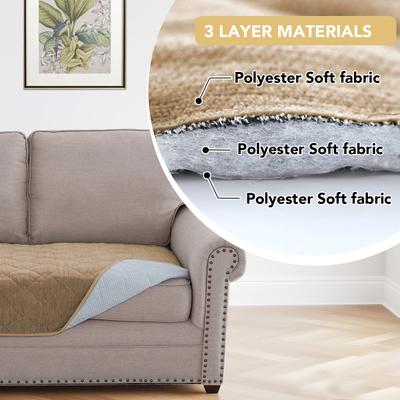 Show full view: H.VERSAILTEX Chenille Dog & Cat Sofa Cover with Strap Couch Protector, Khaki, 36 x 82-in slide 6 of 10