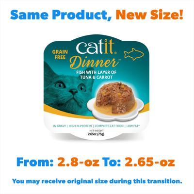 Show full view: Catit Dinner Ocean Fish with Tuna & Carrot Cat Wet Food, 2.65-oz can slide 3 of 6