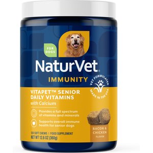 NaturVet VitaPet Senior Daily Vitamins Plus Glucosamine Dog Supplement, 120 count
