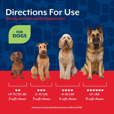 Show full view: NaturVet Allergy Aid with Hemp Bacon & Chicken Flavored Soft Chew Supplement for Dogs, 60 count slide 7 of 11