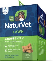 NaturVet GrassSaver Biscuits Peanut Butter Flavored Lawn Protection Supplement for Dogs, 22.2-oz box