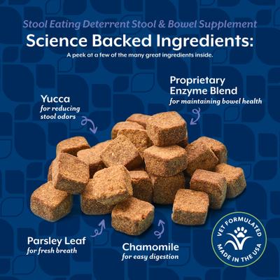 Show full view: NaturVet Coprophagia Plus Breath Aid Soft Chews Coprophagia Supplement for Dogs, 130 count slide 6 of 11