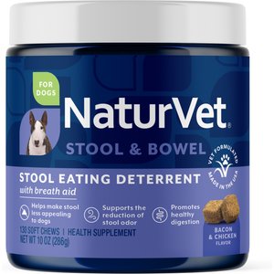 NaturVet Coprophagia Plus Breath Aid Soft Chews Coprophagia Supplement for Dogs, 130 count