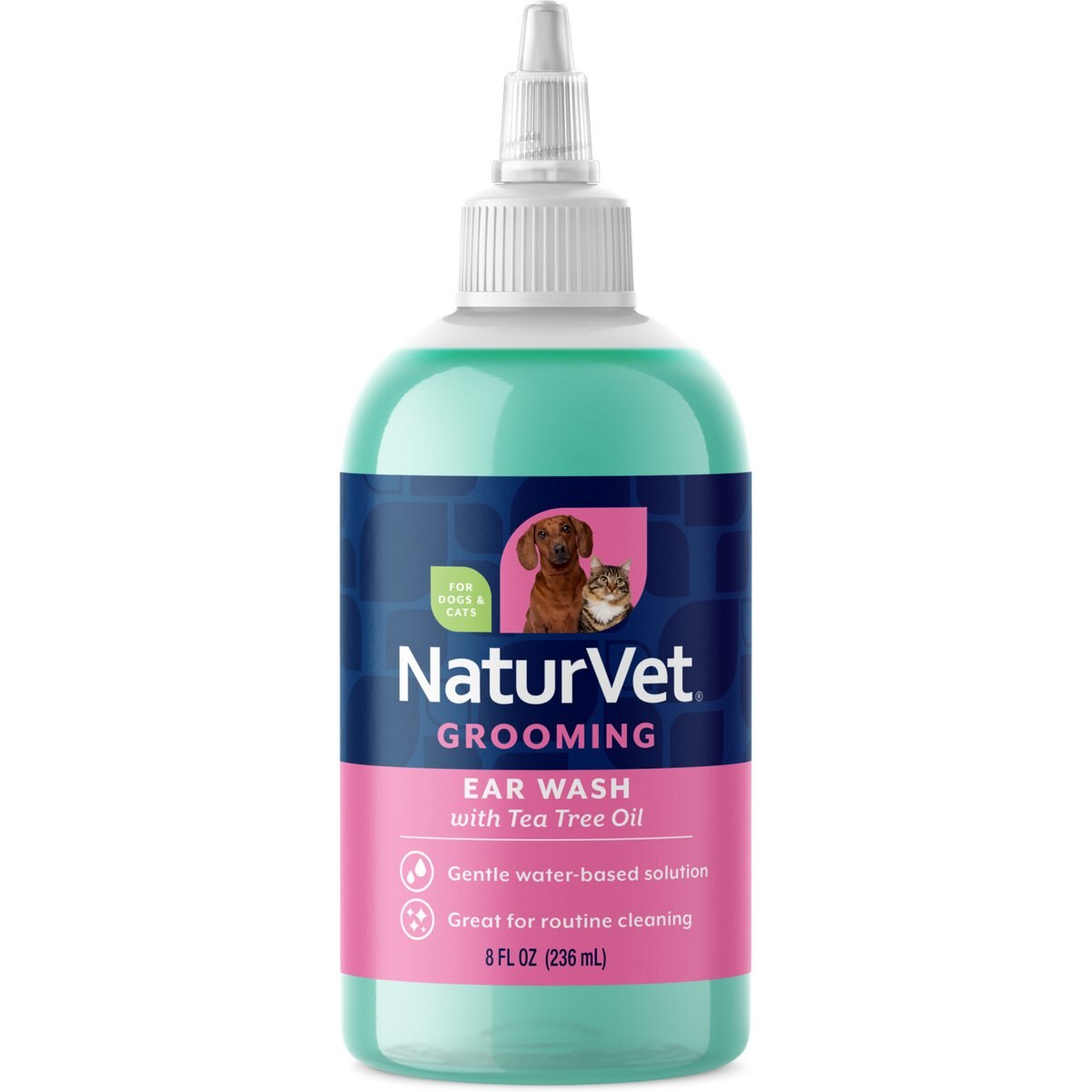 NaturVet Ear Wash Grooming Aid for Dogs & Cats, 8-fl oz bottle