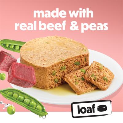 Show full view: Purina Beneful Loaf Beef & Peas Wet Dog Food, 5.5-oz can, 12 count slide 4 of 11