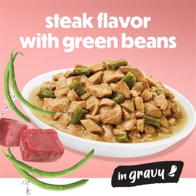 Show full view: Purina Beneful Steak with Green Beans in Gravy Wet Dog Food, 5.5-oz can, 12 count slide 4 of 11