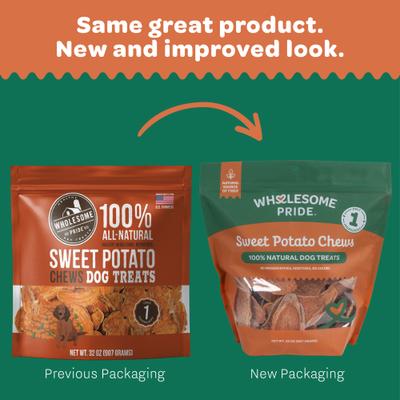 Show full view: Wholesome Pride Pet Treats Sweet Potato Chews Dehydrated Dog Treats, 32-oz bag slide 3 of 10