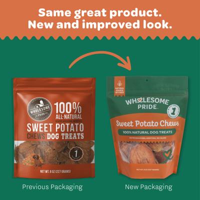 Show full view: Wholesome Pride Pet Treats Sweet Potato Chews Dehydrated Dog Treats, 8-oz bag slide 3 of 10