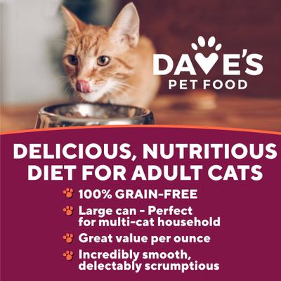 Show full view: Dave's Pet Food Naturally Healthy Tuna & Chicken Dinner in Gravy Grain-Free Wet Cat Food, 13-oz, case of 12 slide 3 of 10