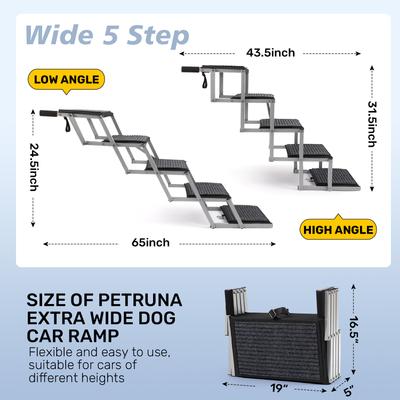 Show full view: Heeyoo Extra Wide 5 Steps Dog Car Ramp slide 2 of 8