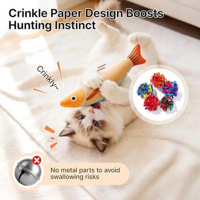 Show full view: Potaroma Crinkle Fish Cat Toys with Catnip, Multi-color, 9.4-in, 3 count slide 4 of 9