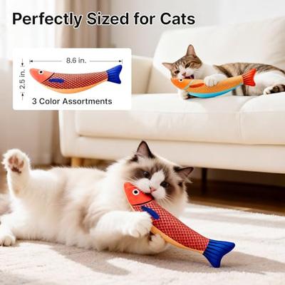 Show full view: Potaroma Crinkle Fish Cat Toys with Catnip, Multi-color, 9.4-in, 3 count slide 6 of 9