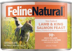 Feline Natural Lamb & King Salmon Feast Grain-Free Canned Cat Food, 6-oz, case of 12