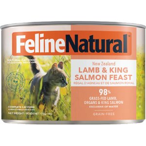 Feline Natural Lamb & King Salmon Feast Grain-Free Canned Cat Food, 6-oz, case of 12